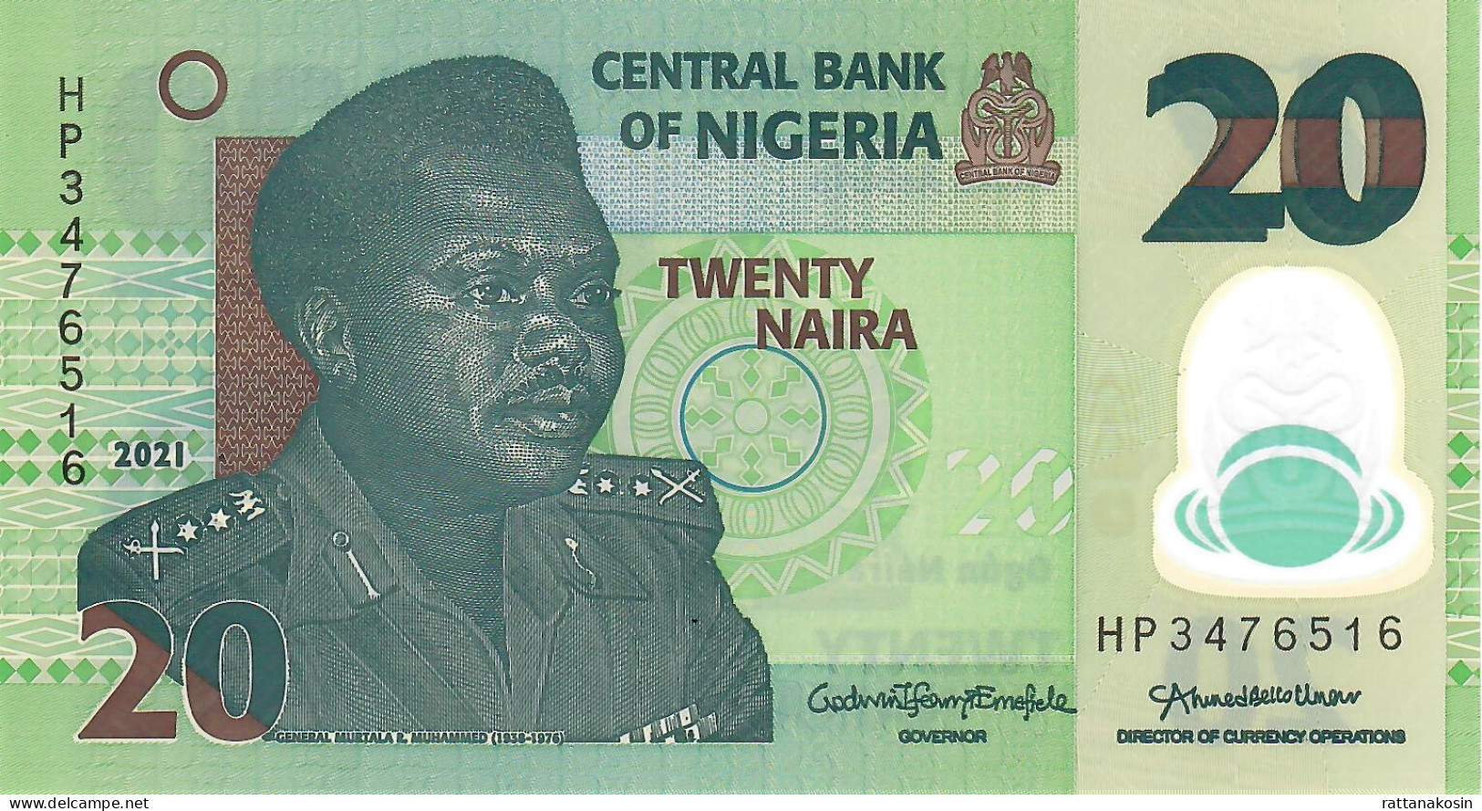 NIGERIA P34w 20 NAIRA 2021 Signature 23 #HP  UNC. - Nigeria