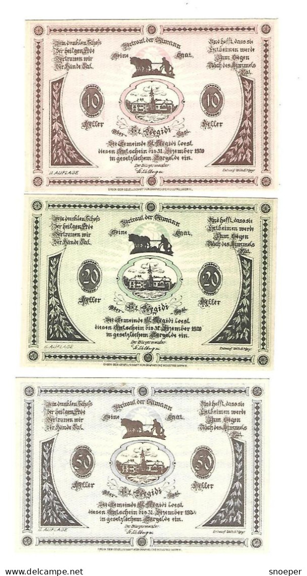 **notgeld Austri St Aegidi Serie Compleet   875/2a - Austria