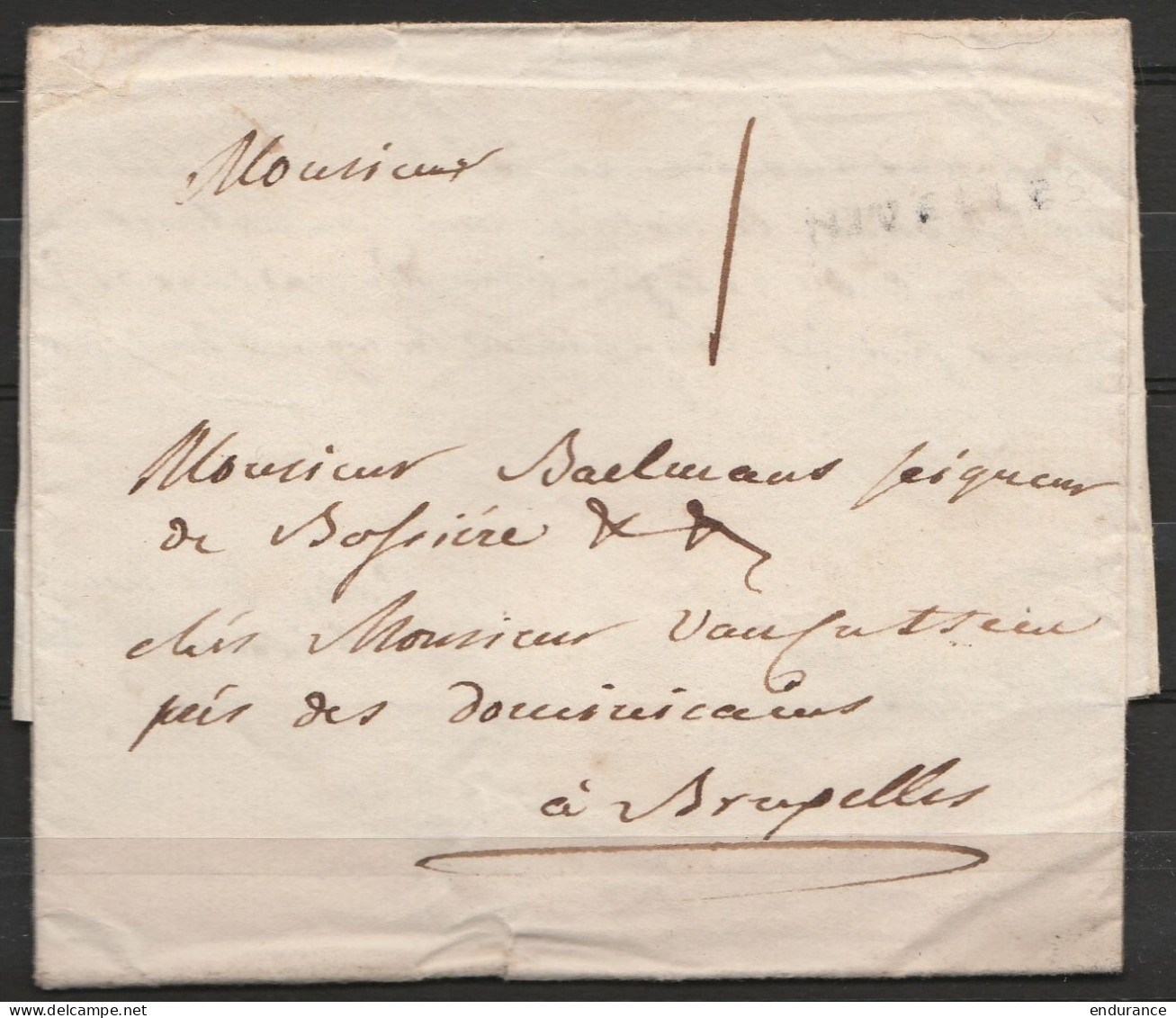 L.datée 1773 De NIVELLES Pour BRUXELLES + Griffe NIVELLES + Port I - 1714-1794 (Oostenrijkse Nederlanden)