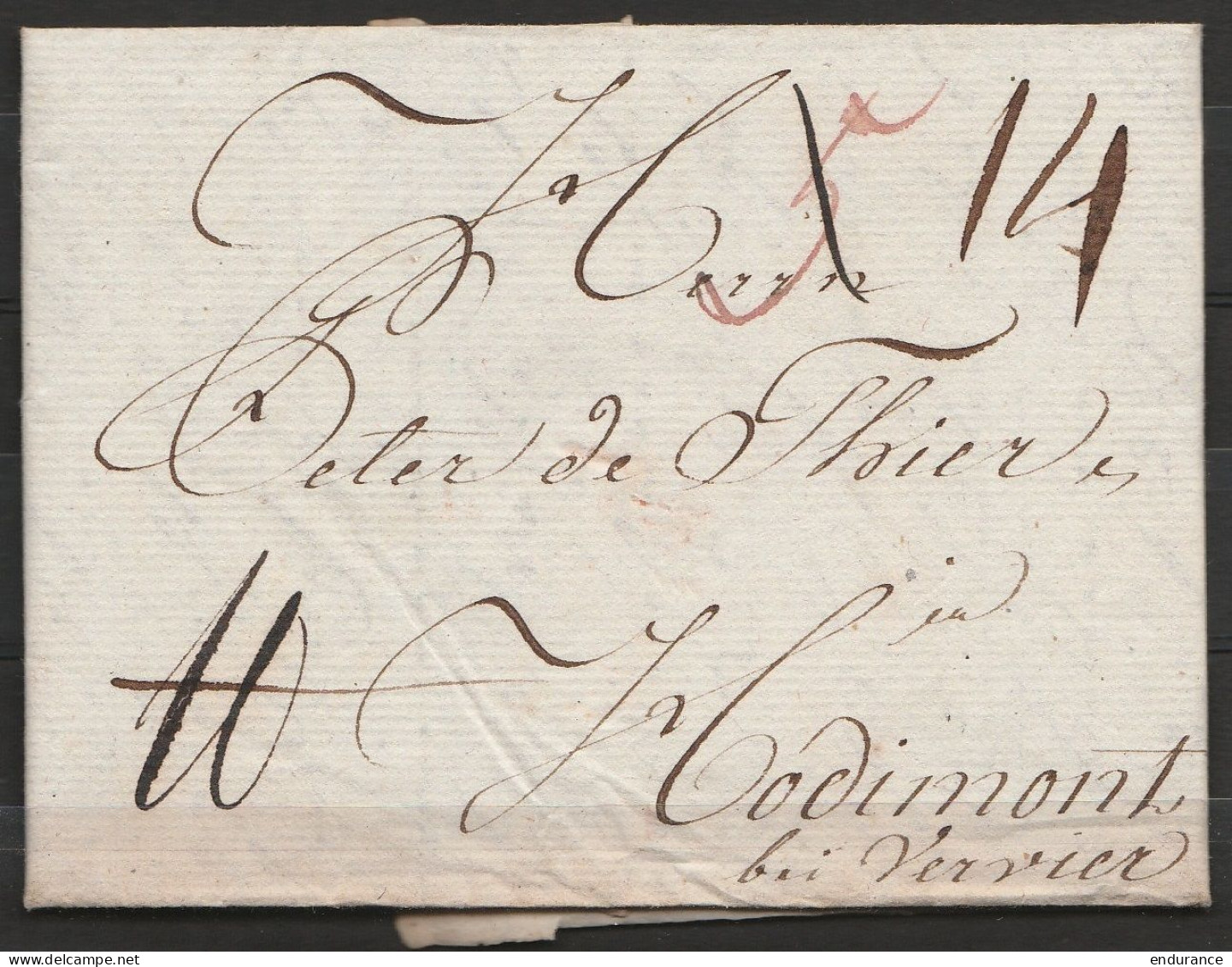 L.datée 1796 De LIPPSTADT Pour HODIMONT + Divers Ports - 1794-1814 (French Period)