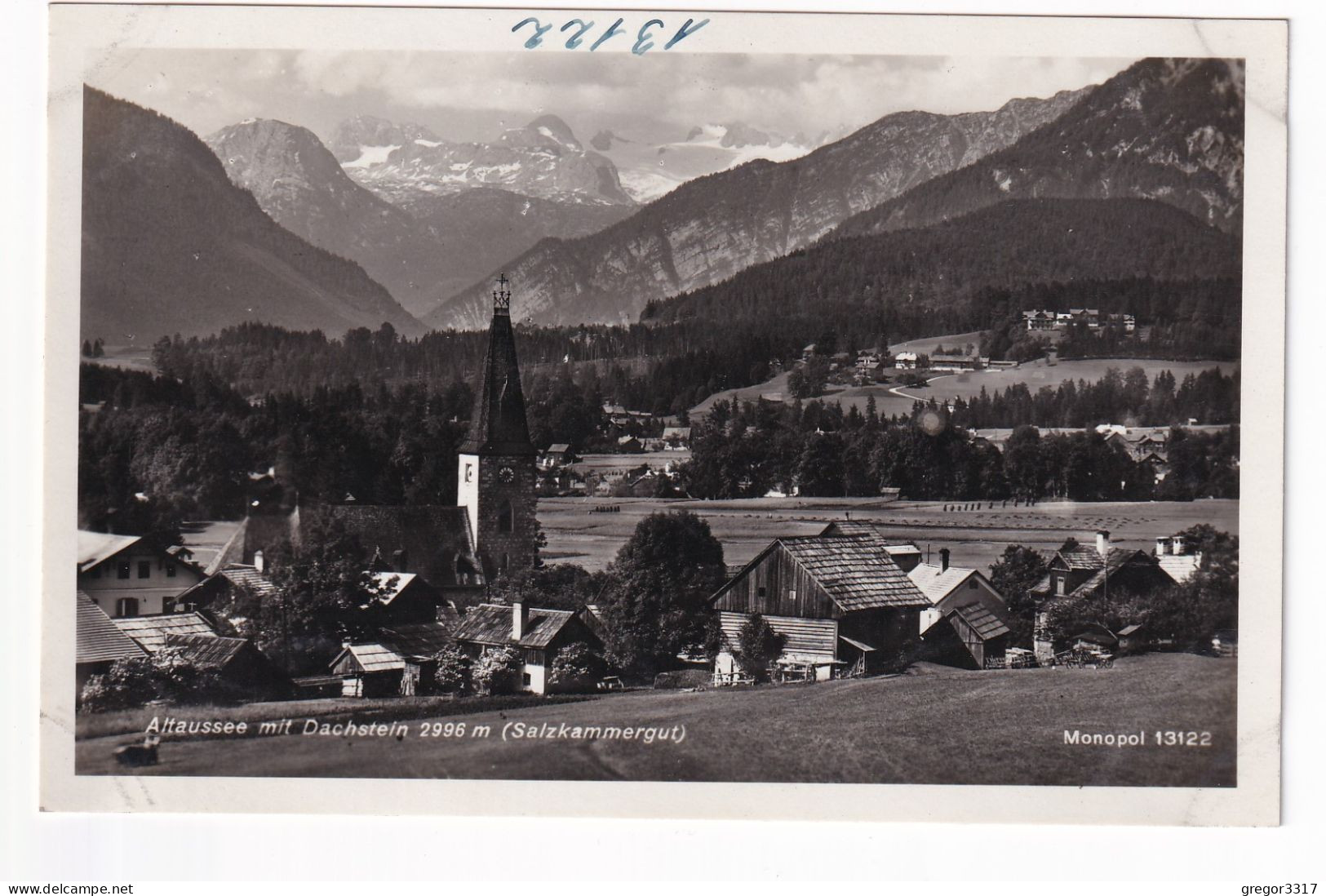 E5062) ALTAUSEEE Mit Dachstein Salzkammergut - KIRCHE U. Holzhaus Im Vordergrund ALT! - Ausserland