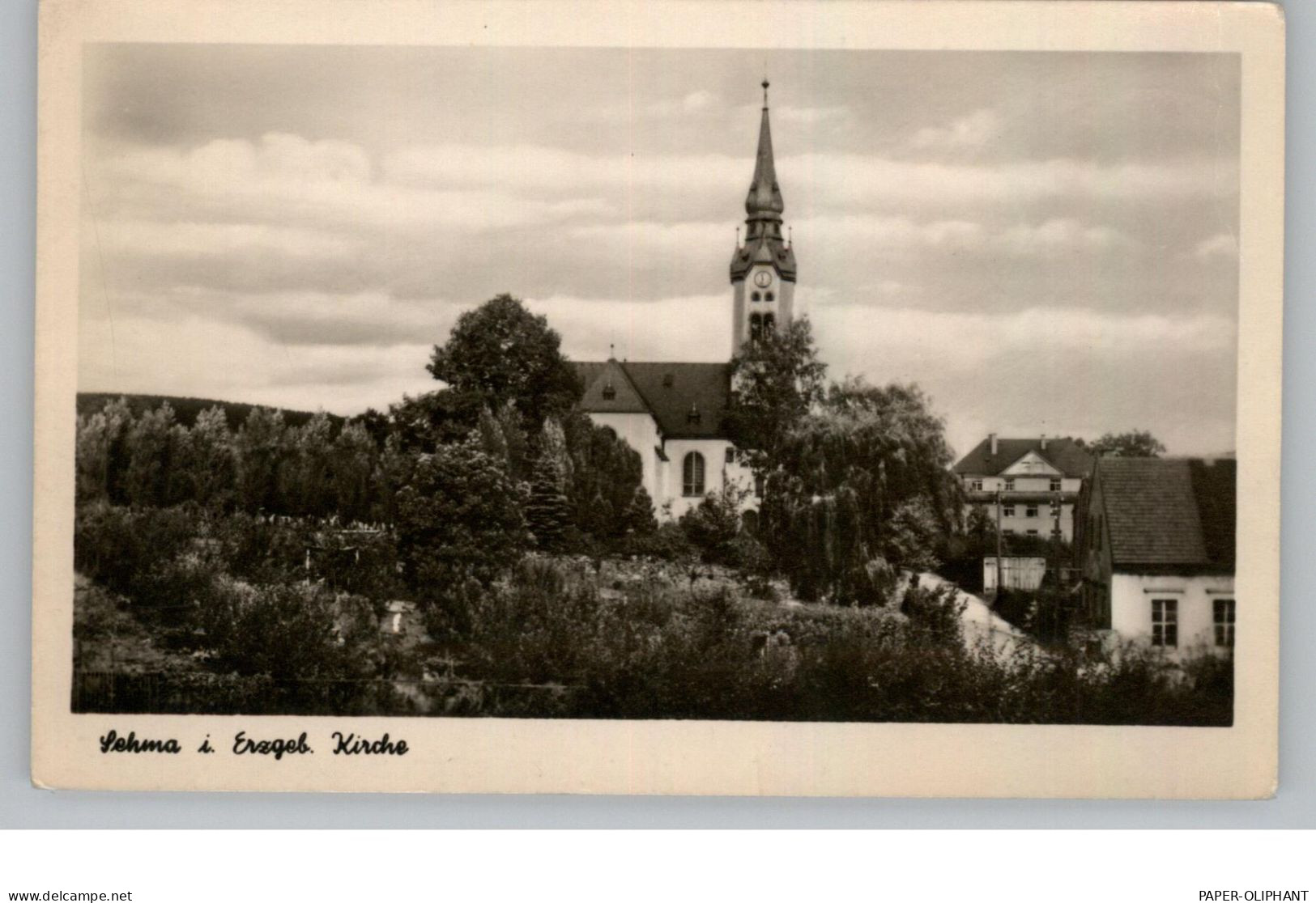 0-9317 SEHMATAL - SEHMA, Kirche, 1954, Rücks. Kleberest - Sehmatal