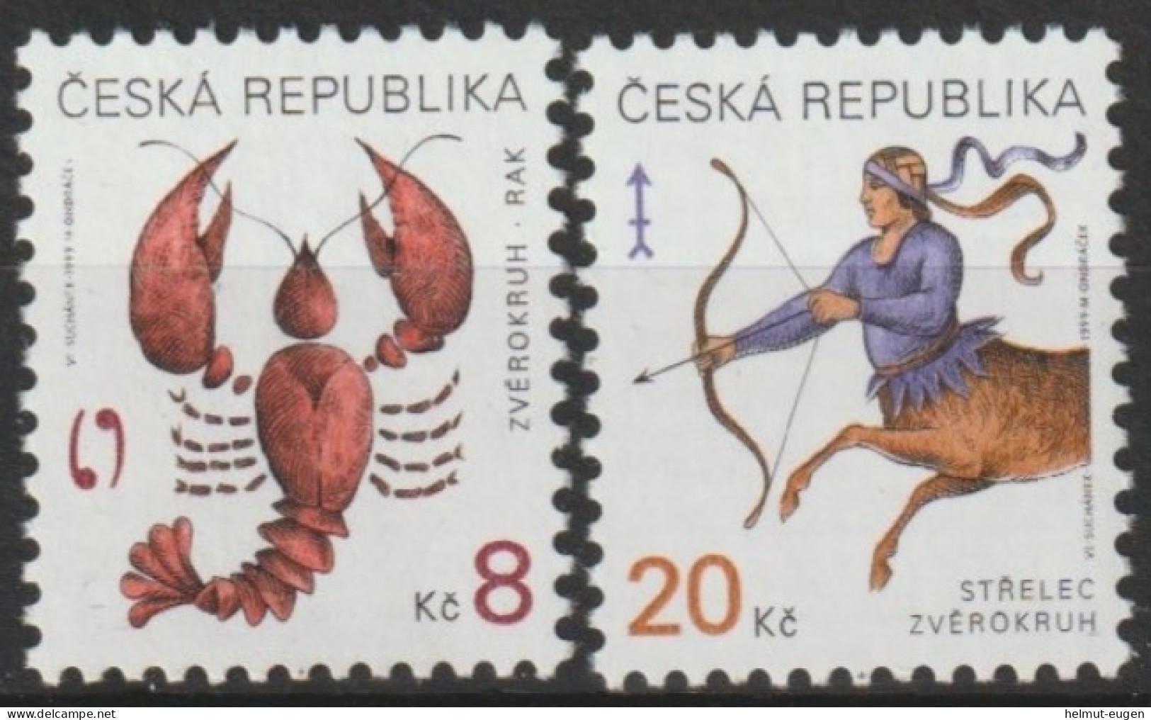 MiNr. 225 - 226 Tschechische Republik       1999, 8. Sept. Freimarken: Tierkreiszeichen. - Ungebraucht