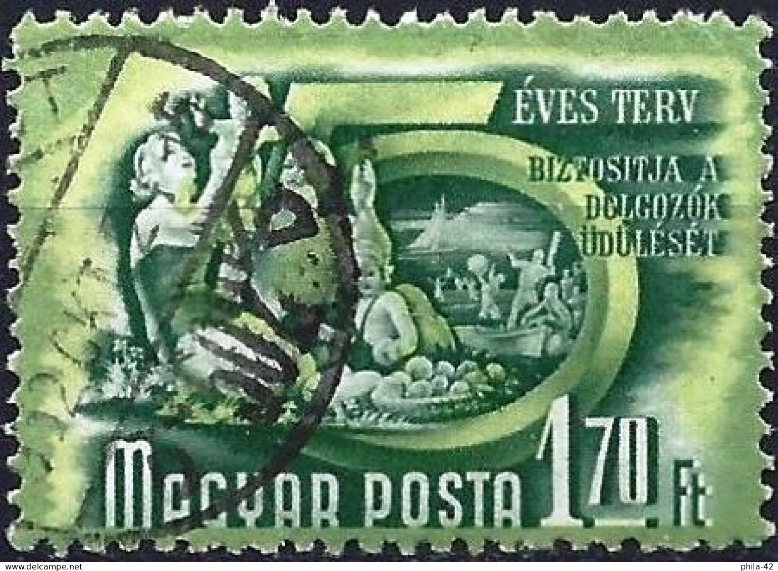 Hungary 1951 - Mi 1181 - YT 935 B ( Five Years Plan : Worker Vacations ) - Usati