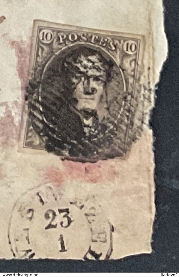 Fragment 23/01/1851 - OBP 3 - 10c - D62 WESTMAEL + Type 18 > Bregt Càd (Anvers) - 1849-1850 Medallones (3/5)