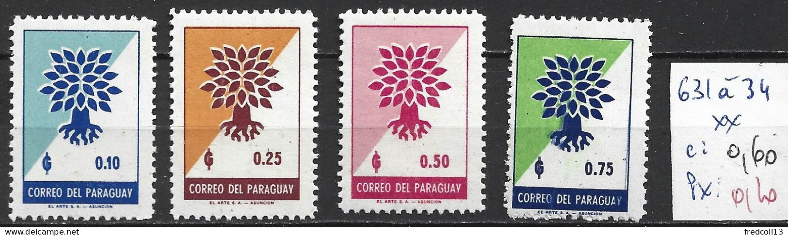 PARAGUAY 631 à 34 ** Côte 0.60 € - Refugiados