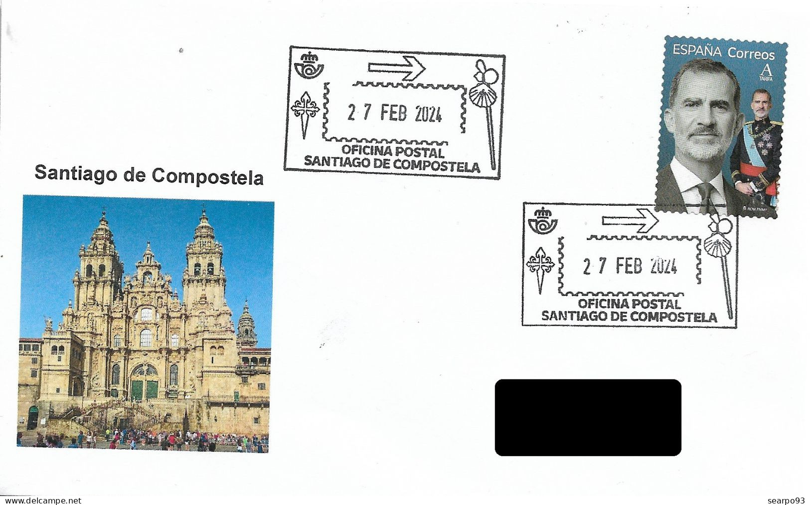 SPAIN. POSTMARK. CAMINO DE SANTIAGO. SANTIAGO DE COMPOSTELA. 2024 - Autres & Non Classés