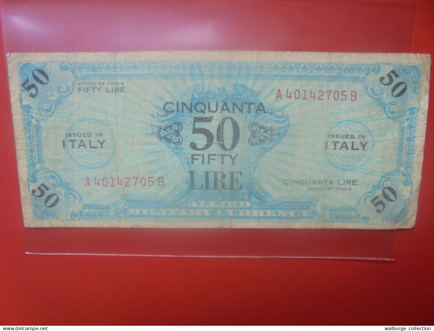 ITALIE (OCCUPATION ALLIEE) 50 LIRE 1943 (M20) Circuler (B.33) - Occupazione Alleata Seconda Guerra Mondiale