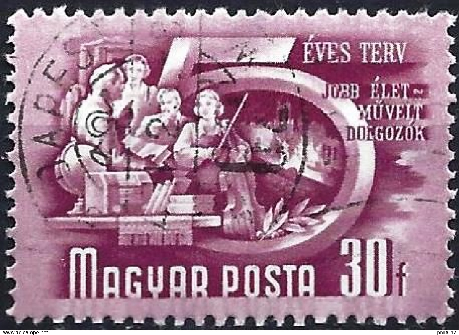 Hungary 1951 - Mi 1177 - YT 931 B ( Five Years Plan : Education Of Labourers ) - Usati