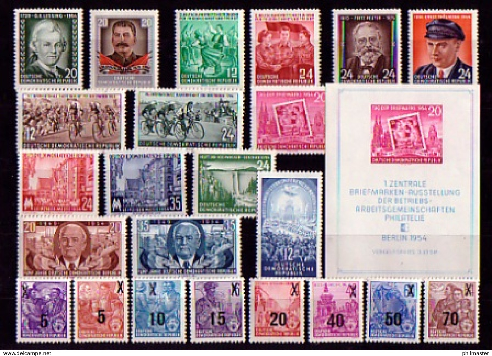 423-445 DDR-Jahrgang 1954 Komplett, Postfrisch ** / MNH - Colecciones Anuales