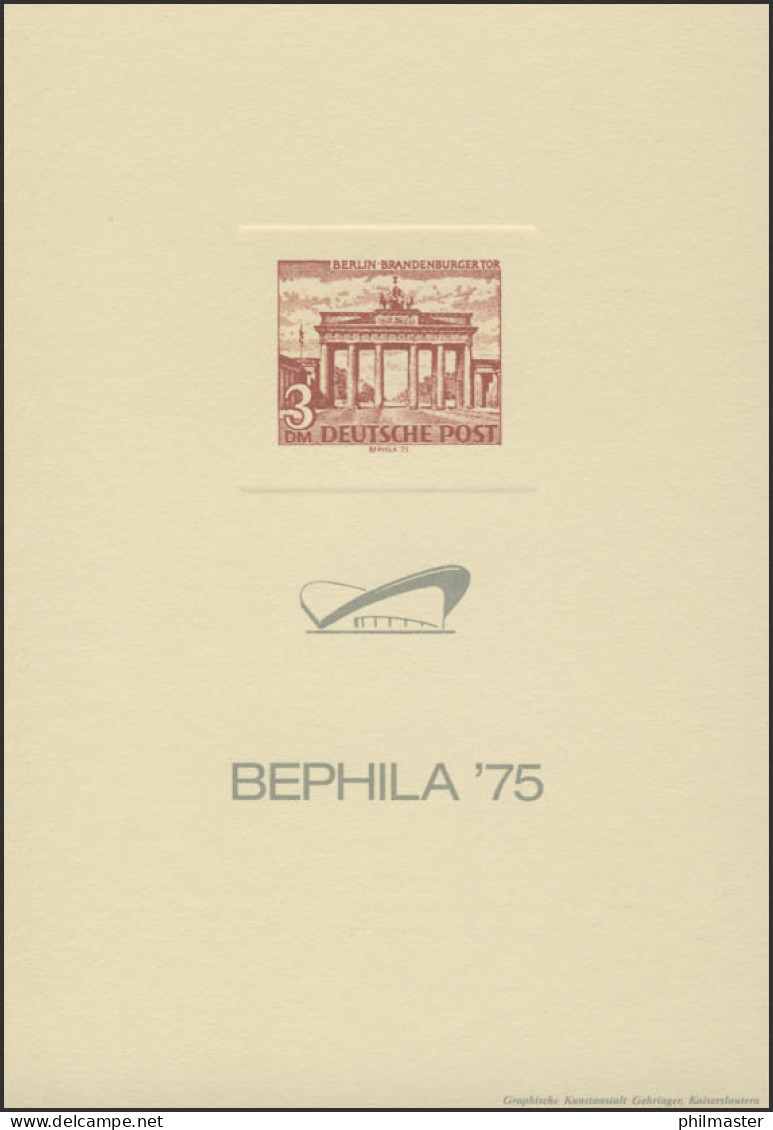 Berlin-Sonderdruck BEPHILA 1975 Manilakarton Ohne Wasserzeichen - Privatpost