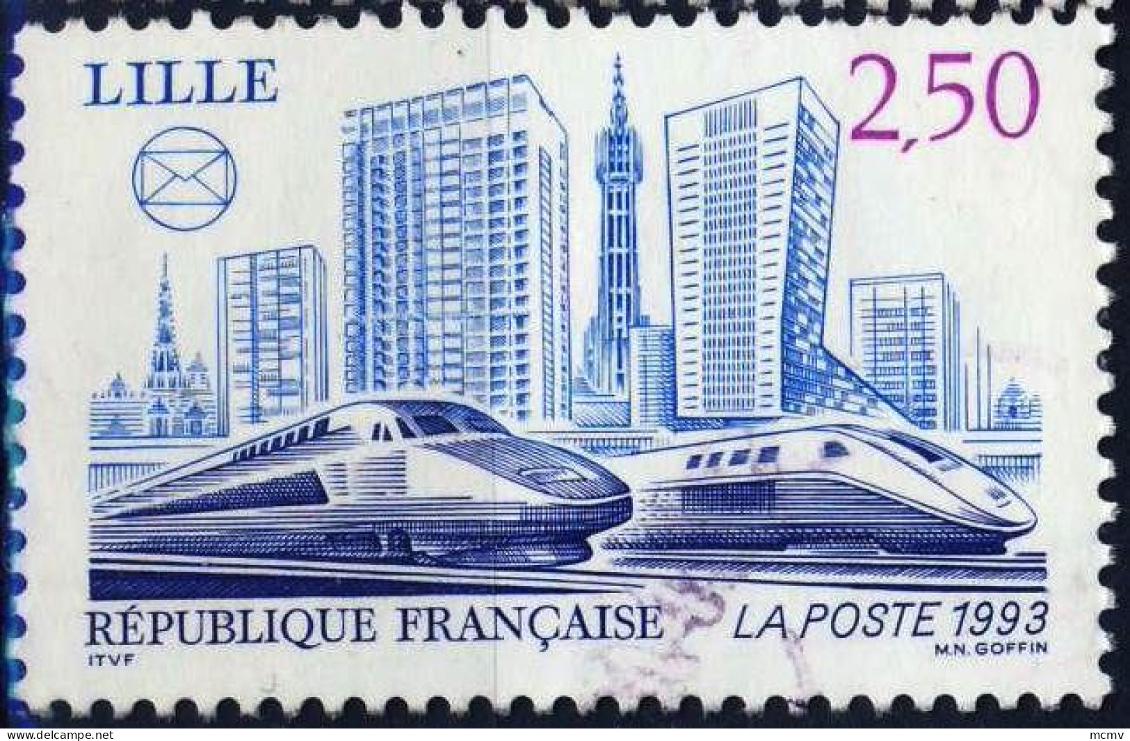 2811 LILLE TGV OBLITERE ANNEE 1993 - Gebraucht