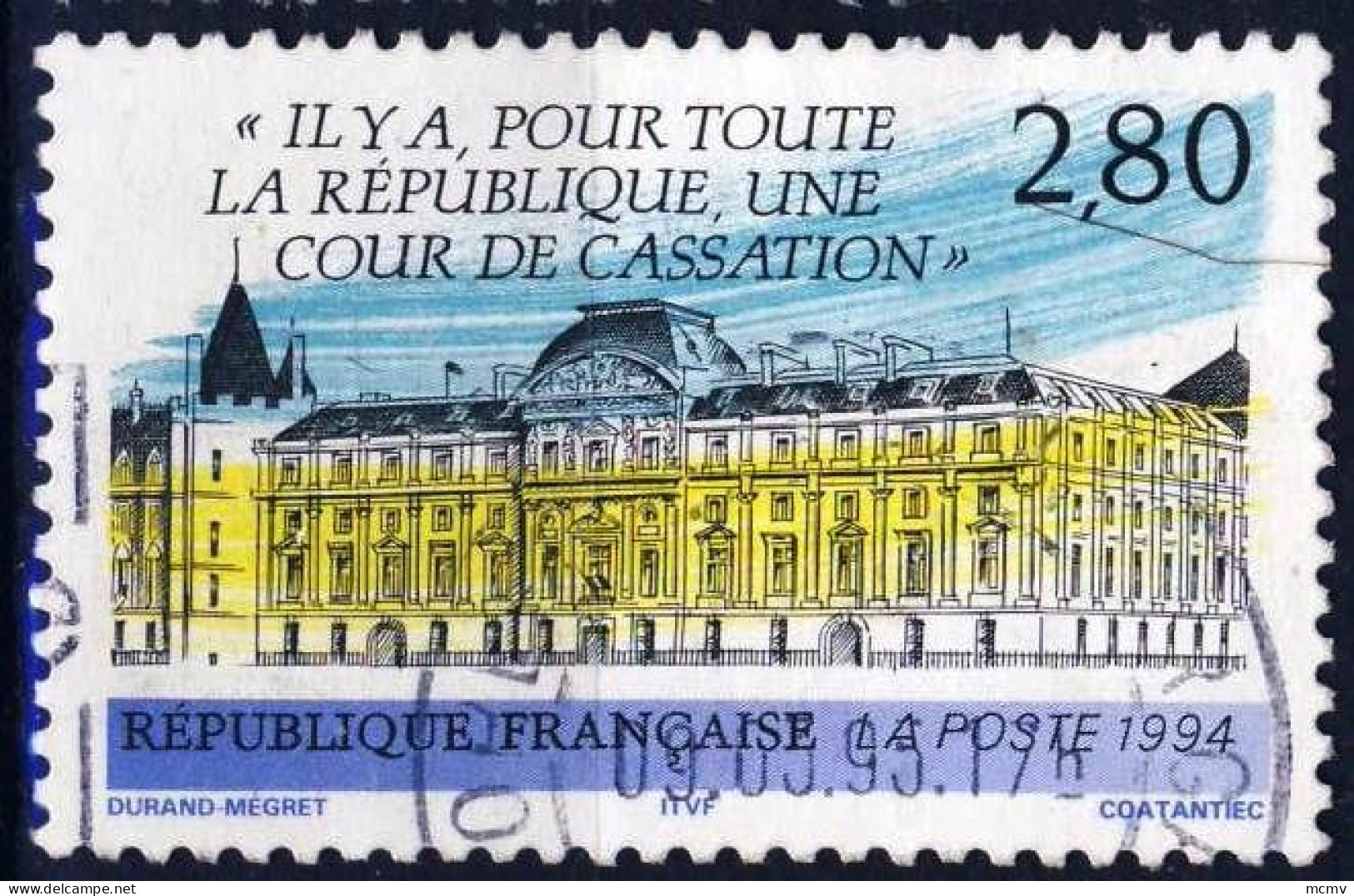 2886 LA COUR DES CASSATION  OBLITERE ANNEE 1994 - Gebraucht
