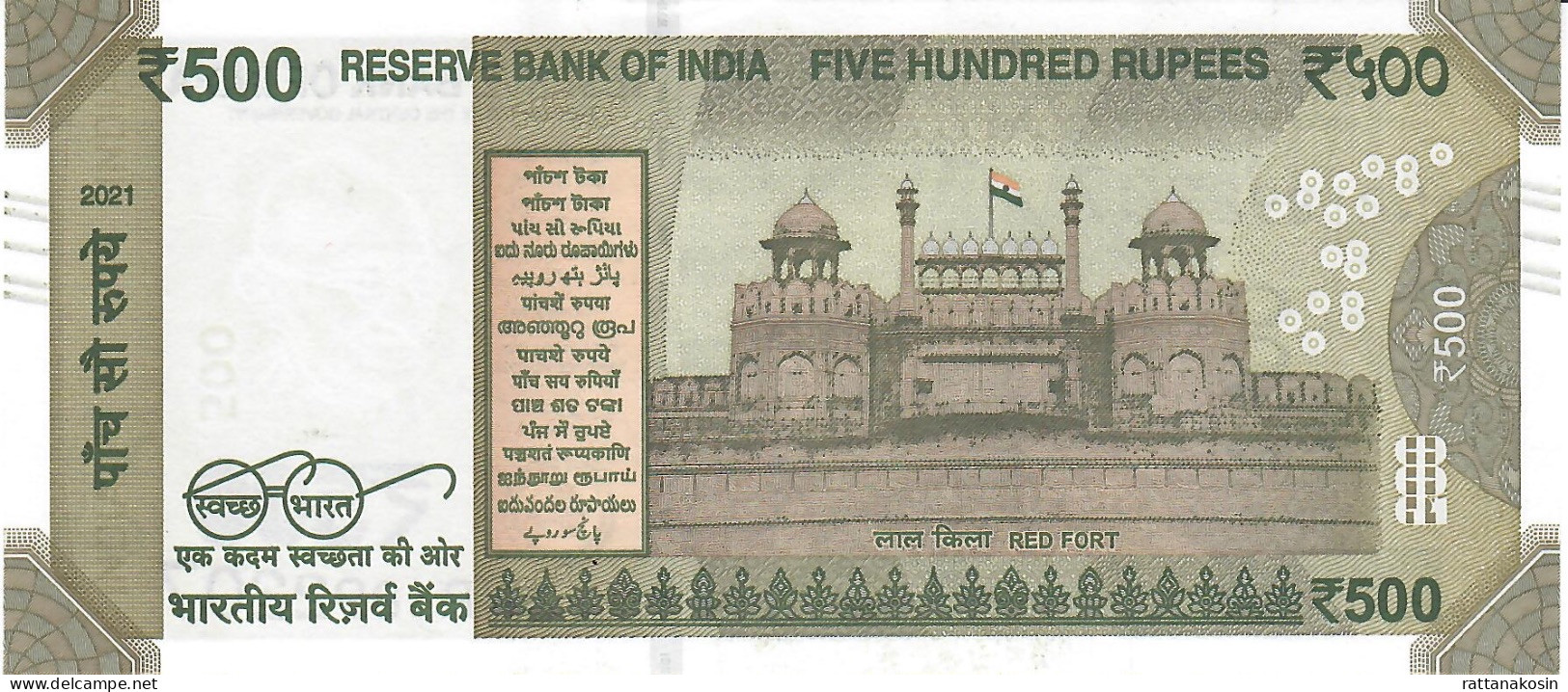 INDIA P114f  500 RUPEES 2021 LETTER C   #4NR  AU-UNC. - Indien