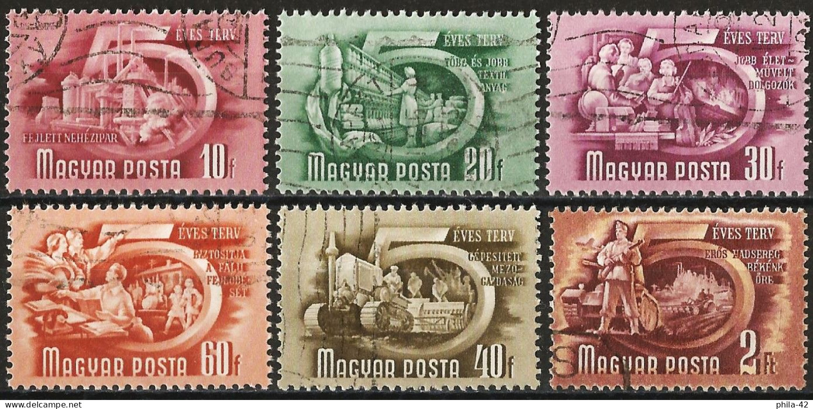 Hungary 1951 - Mi 1174... - YT 928B... ( Five Years Plan ) - Usati