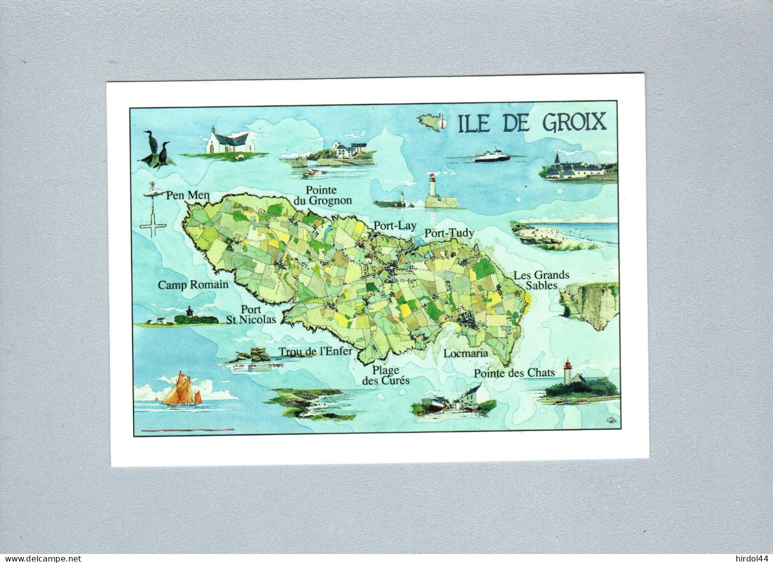 Groix (56) : Dessin De L'ile De J. P. Arcile - Groix