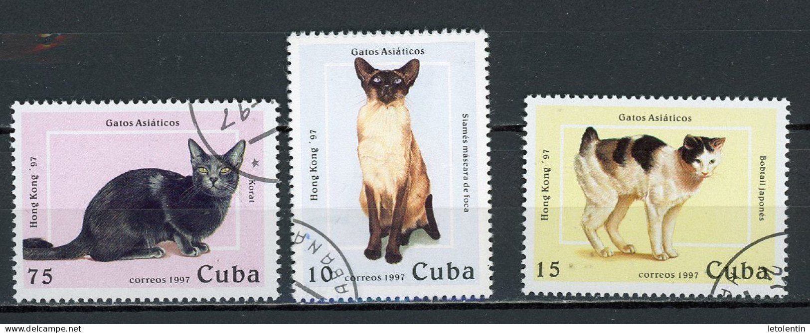 CUBA -  CHAT  N°Yt  3600+3602+3604 Obli. - Used Stamps
