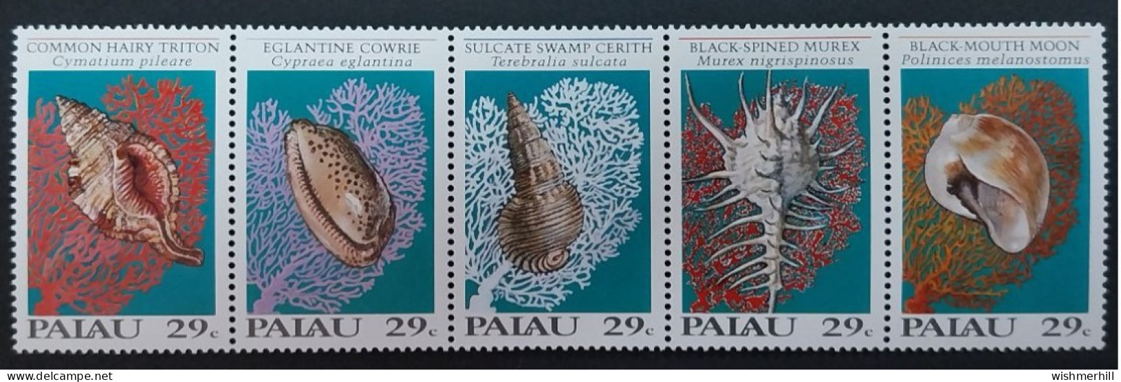 Coquillages Shells // Série Complète Neuve ** MNH ; Palau YT 465/469 Se-tenant (1992) Cote 6.25 € - Palau