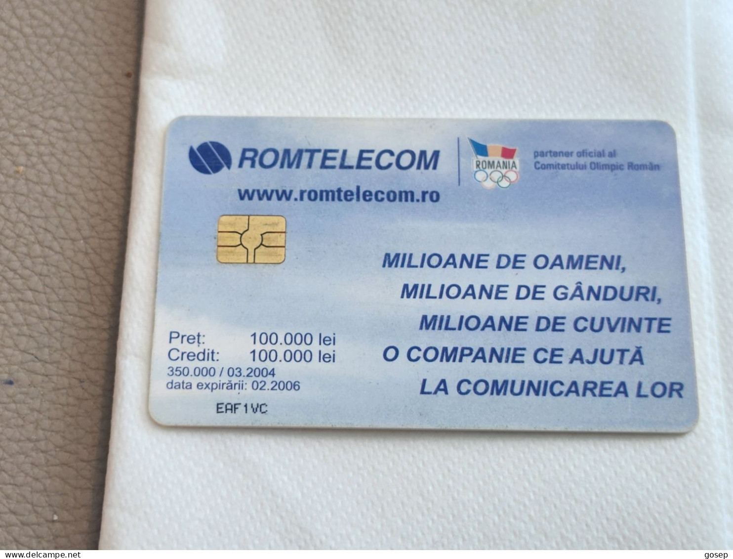 ROMANIA-(RO-ROM-0237A)-CALENDER-(60)-(100.000 Lei)-(EAF1VC)-used Card+1card Prepiad Free - Rumänien