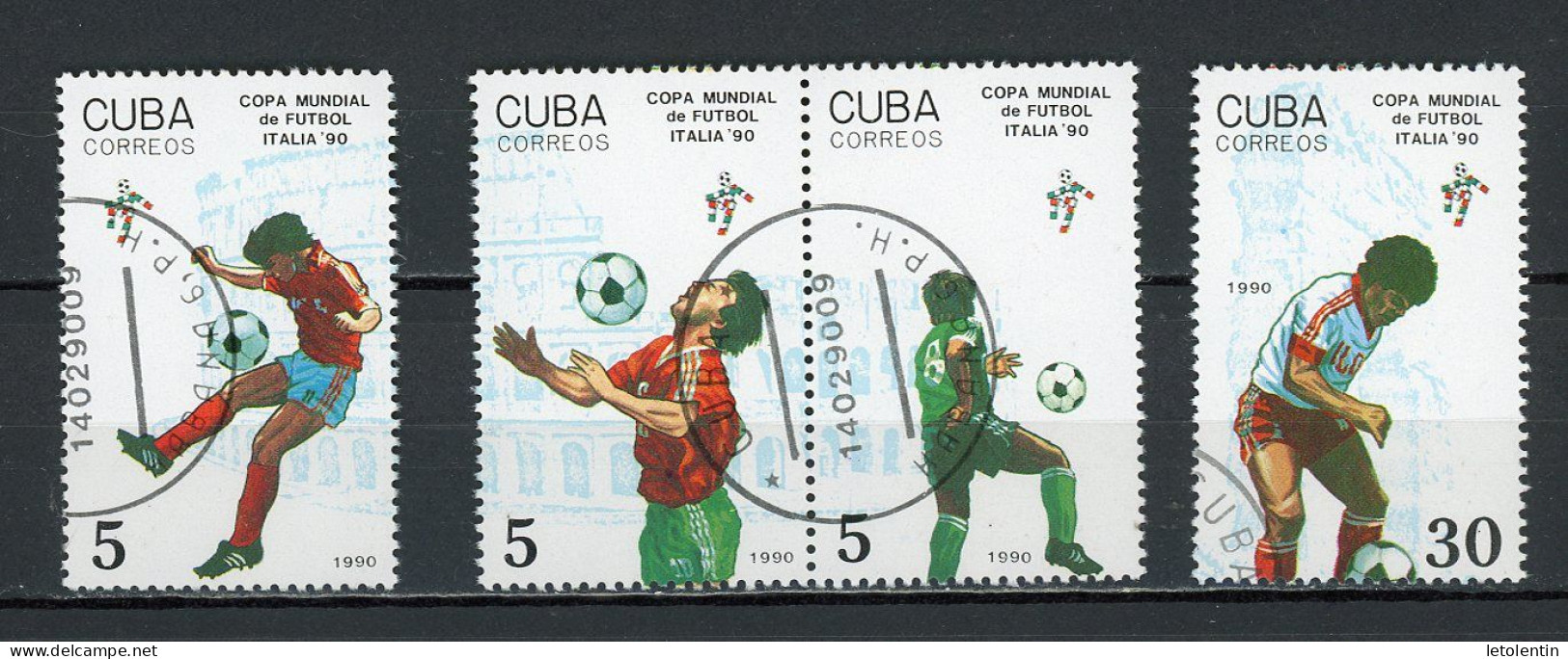 CUBA -  ITALIA '90  N°Yt 3001/3005 Obli. - Used Stamps