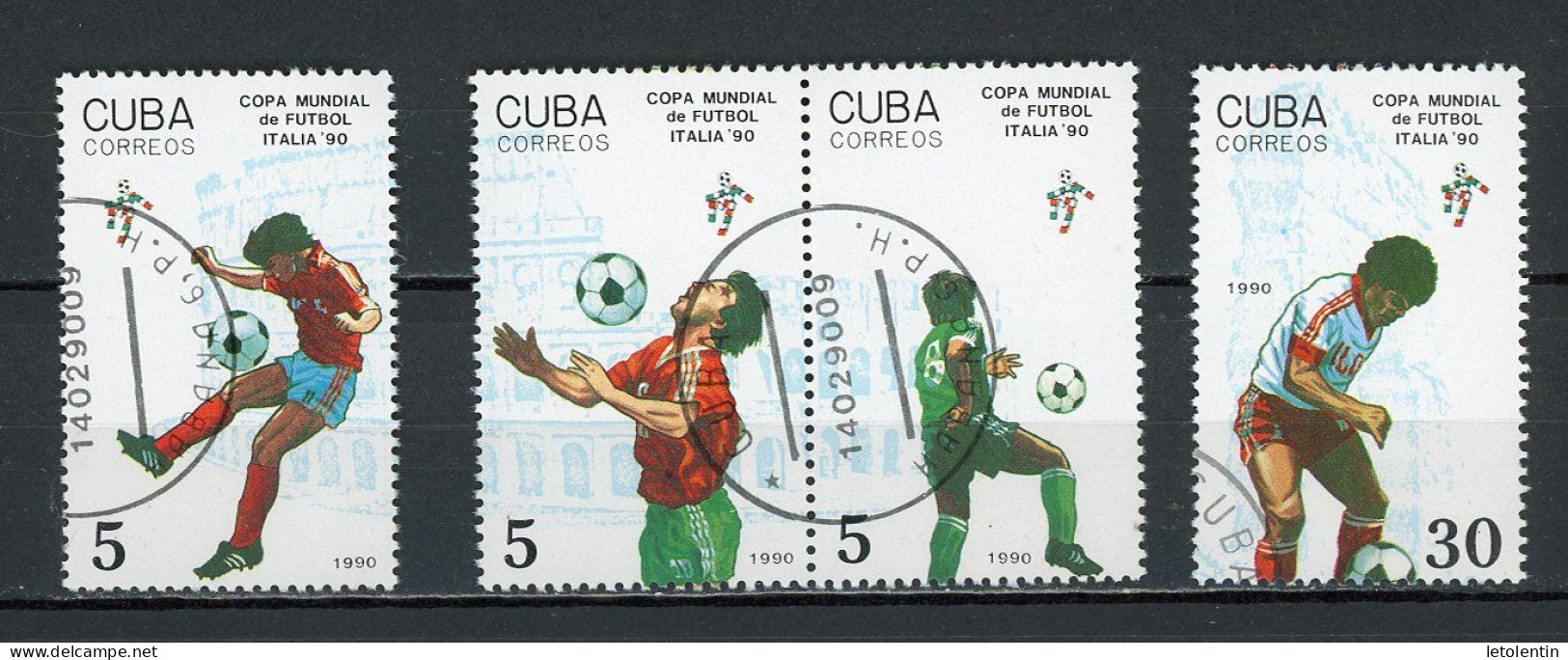 CUBA -  ITALIA '90  N°Yt 3001/3005 Obli. - Gebruikt