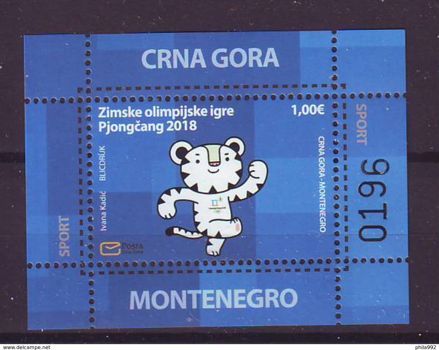 Montenegro 2018 Y Sport Olympics PyeongChang  Block MNH - Montenegro