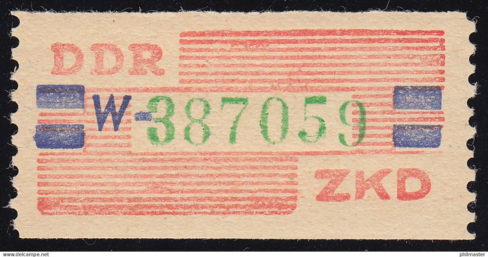 27-W Dienst-B, Billet Grün Auf Zinnober, ** Postfrisch - Nuevos