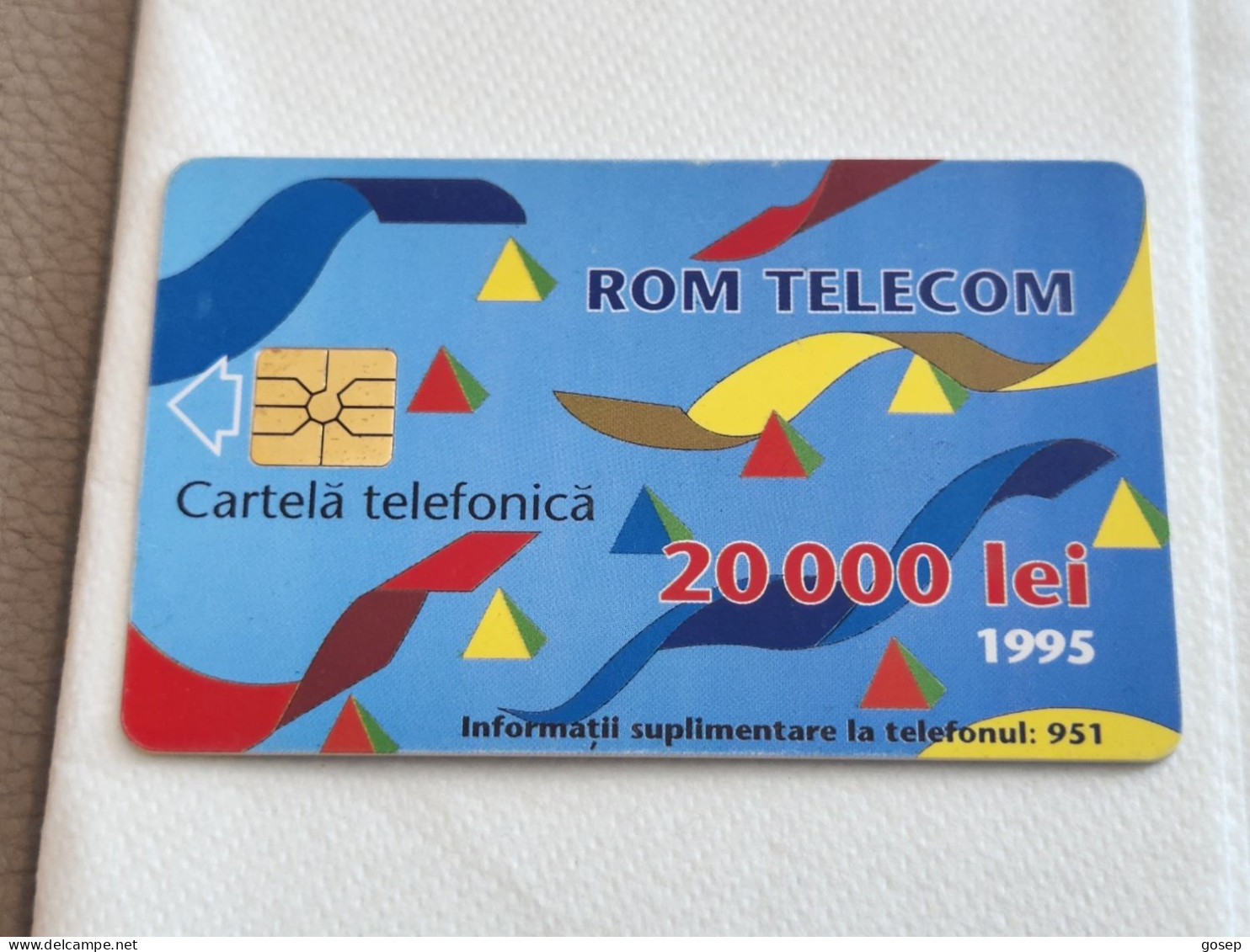 ROMANIA-(RO-ROM-0010C)-Abstract Design-(1995)-(62)-(20.000 Lei)-(MHR801)-used Card+1card Prepiad Free - Roumanie