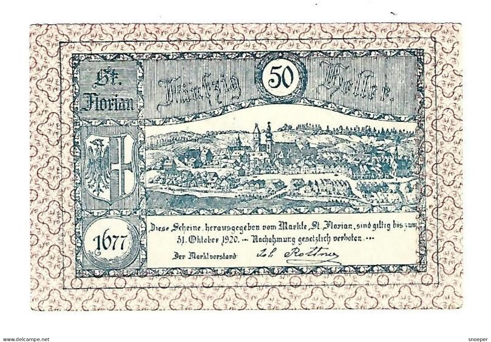 **Austria Notgeld St Florian50 Heller 879.1a - Austria