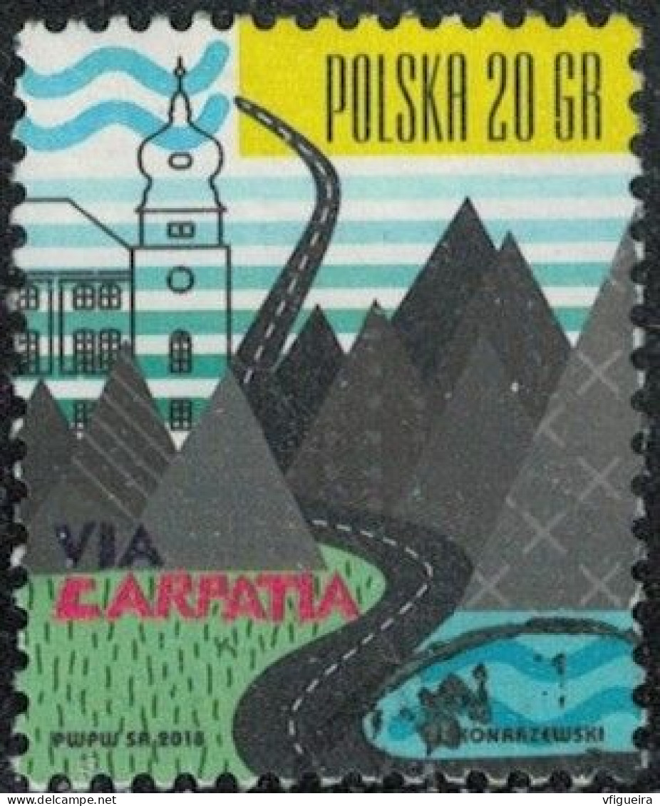 Pologne 2018 Oblitéré Used Autoroute Via Carpatia Y&T PL 4620 SU - Used Stamps