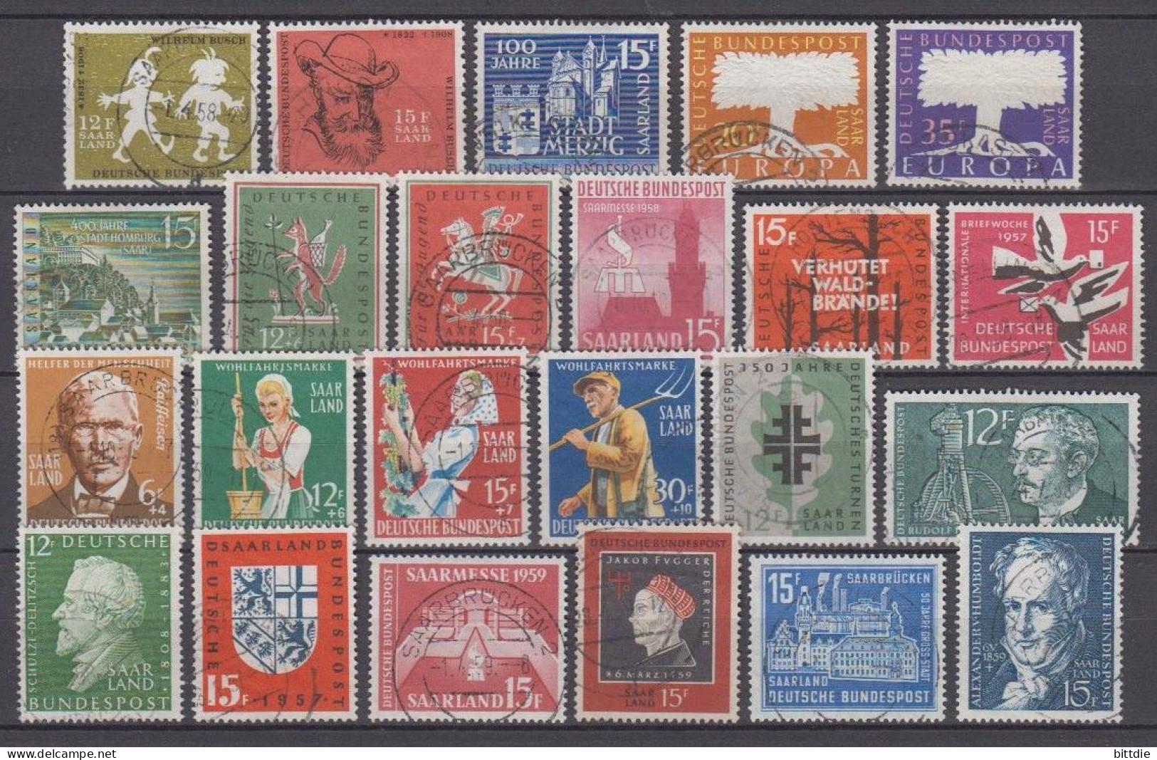 Saarland-Lot Aus 1957-59 , Gestempelt / O  (9241) - Oblitérés