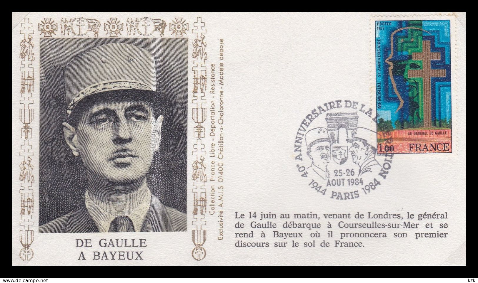 1 24	-	093	-	40ème Anniversaire De La Libération - Paris 25-26/08/1984 - De Gaulle (General)