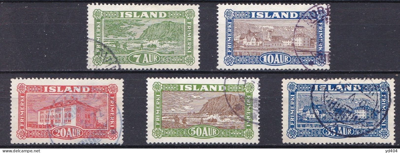 IS018B – ISLANDE – ICELAND – 1925 – FULL PICTORIAL SET – SG # 151/55 USED 22 € - Used Stamps