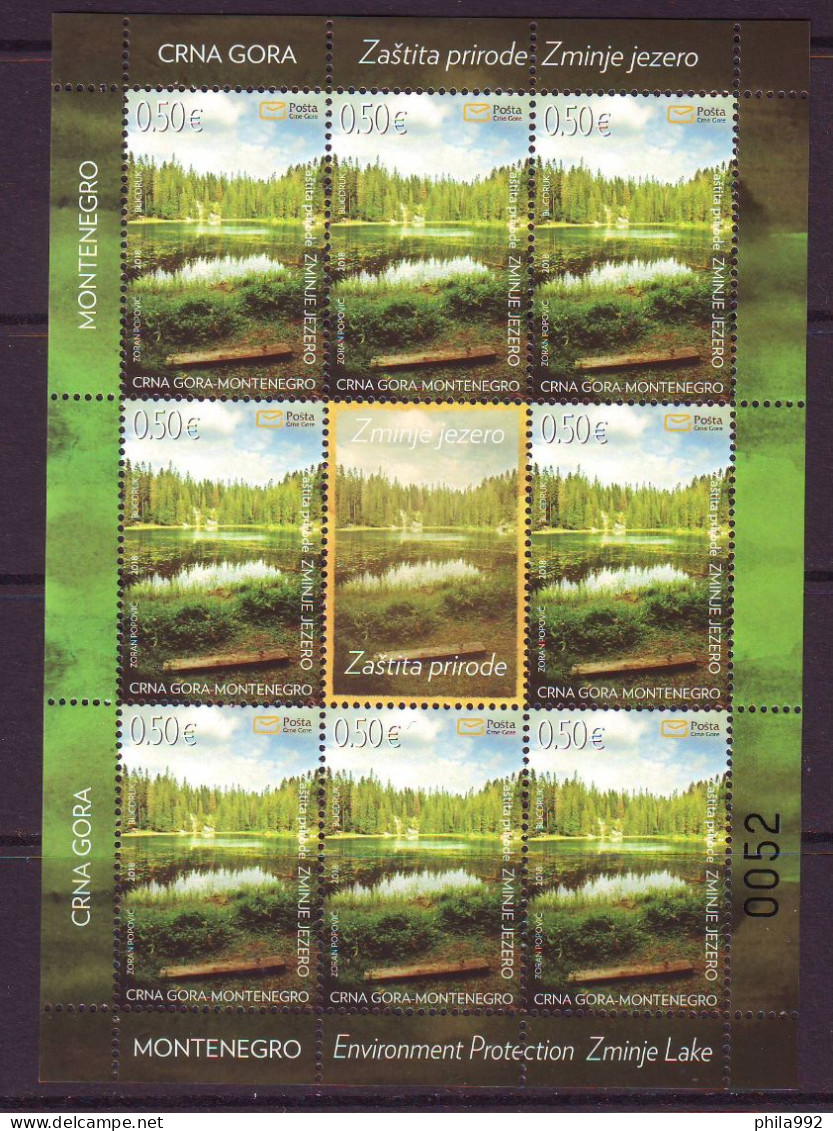 Montenegro 2018 Environment Protection Zminje Lake Mi.No.420 Mini Sheet(8+L) MNH - Montenegro