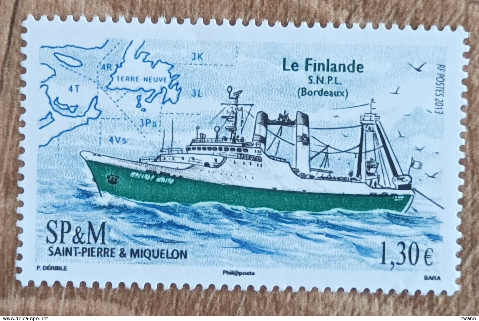 Saint Pierre Et Miquelon - YT N°1066 - Transport Maritime / Chalutier Le Finlande - 2013 - Neuf - Unused Stamps