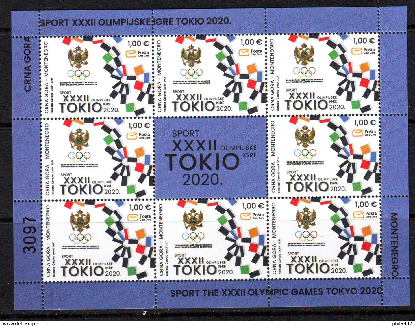 Montenegro 2021 Tokio XXXII Olympic Games Mi.No.465 Mini Sheet(8+L) MNH - Montenegro