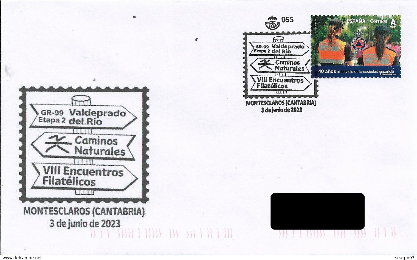 SPAIN. POSTMARK. NATURAL PATHS. MONTESCLAROS (CANTABRIA). 2023 - Other & Unclassified