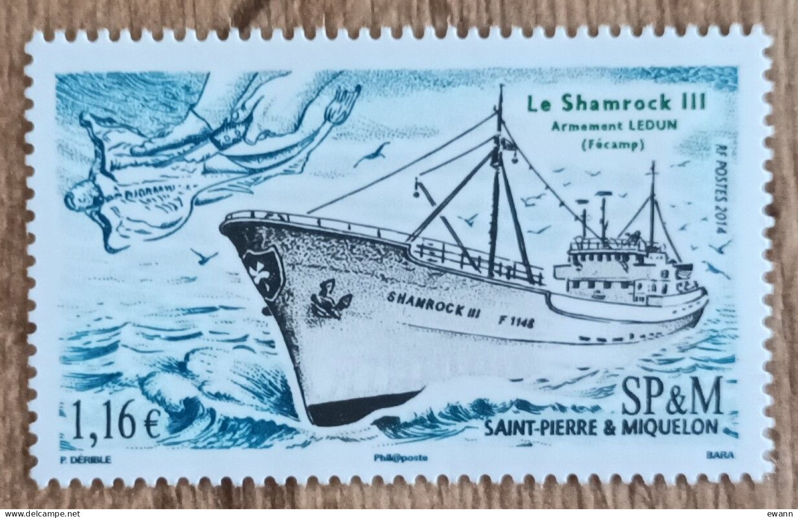 Saint Pierre Et Miquelon - YT N°1099 - Transport Maritime / Chalutier Le Shamrock - 2014 - Neuf - Unused Stamps