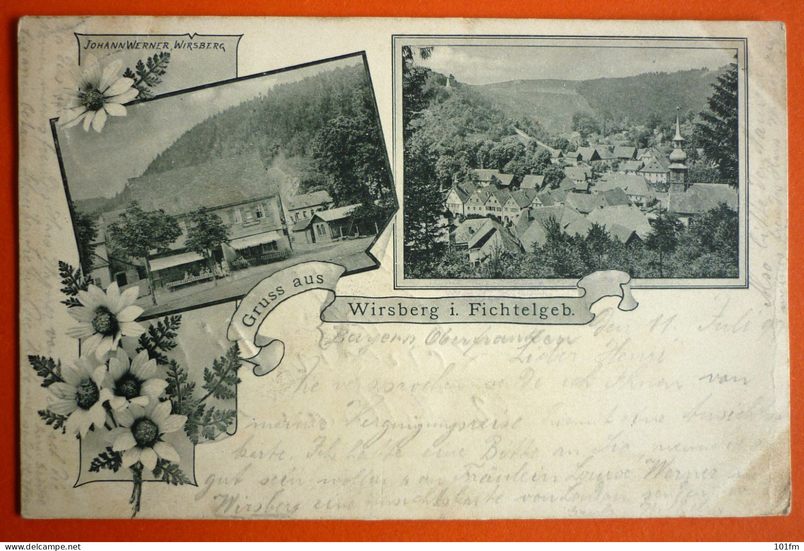 GERMANY - BAYERN, GRUSS AUS WIRSBERG I. FICHTELGEB , OLD LITHO 1899 - Kulmbach