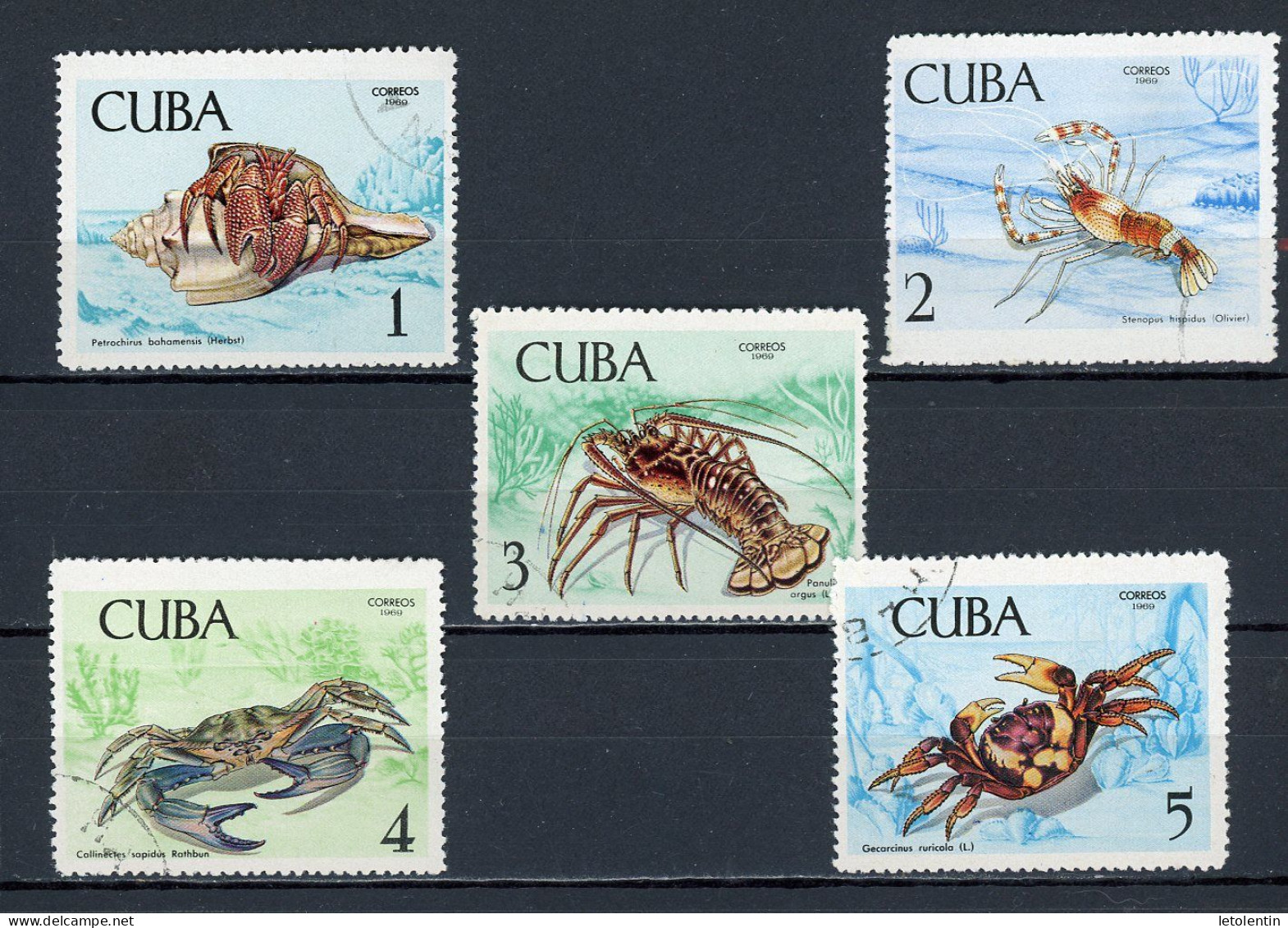 CUBA -  CRUSTACÉS  N°Yt 1275/1279 Obli. - Oblitérés