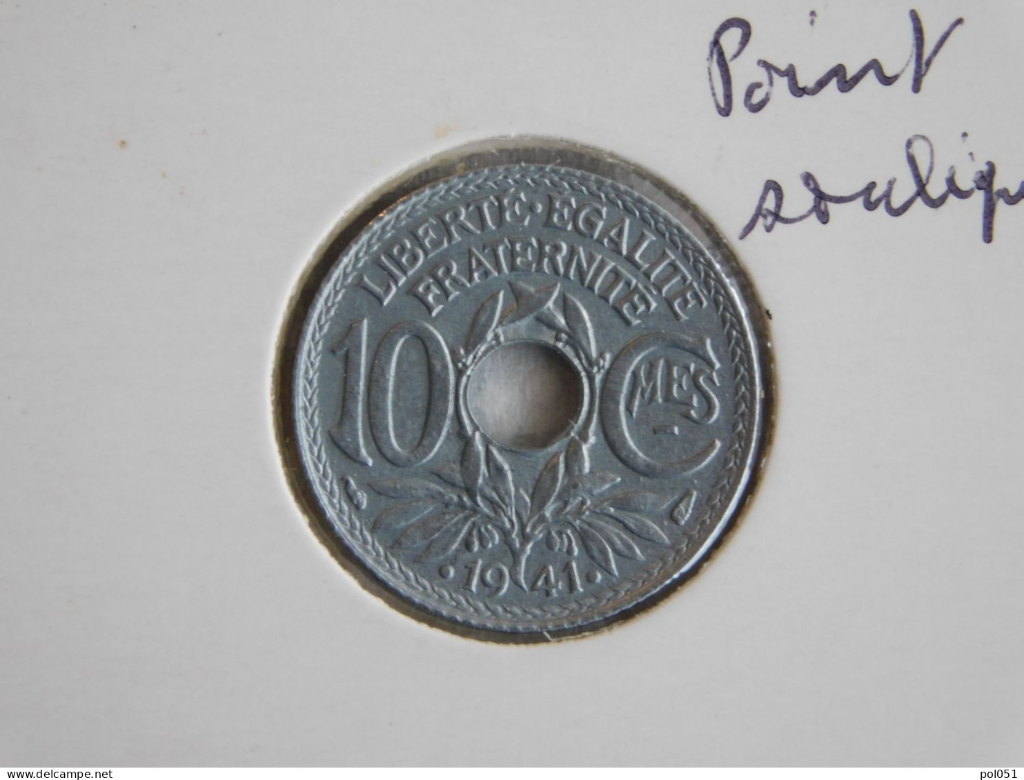 France 10 Centimes 1941 .1941. LINDAUER ZINC, Avec Point Cmes SOULIGNÉ (370) - 10 Centimes