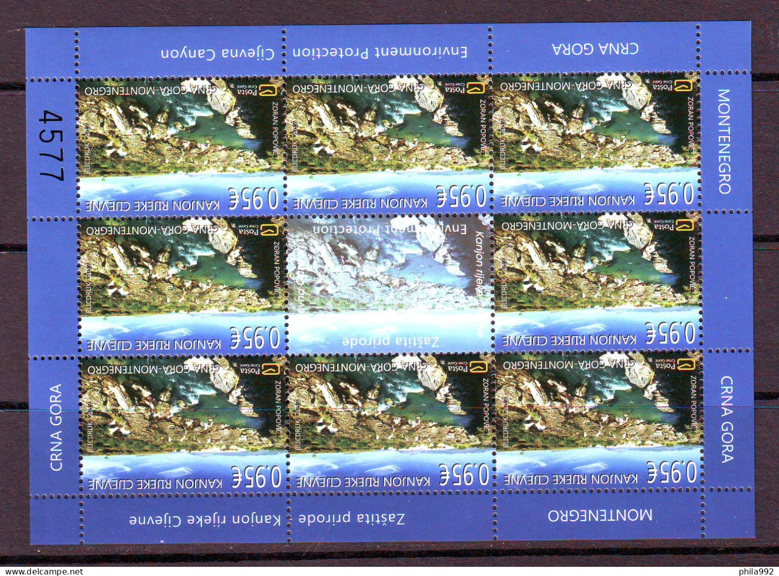 Montenegro 2017 Enwironnent Protection Cijevna Canyon Mi.No.407 Mini Sheet (8+L)  MNH - Montenegro