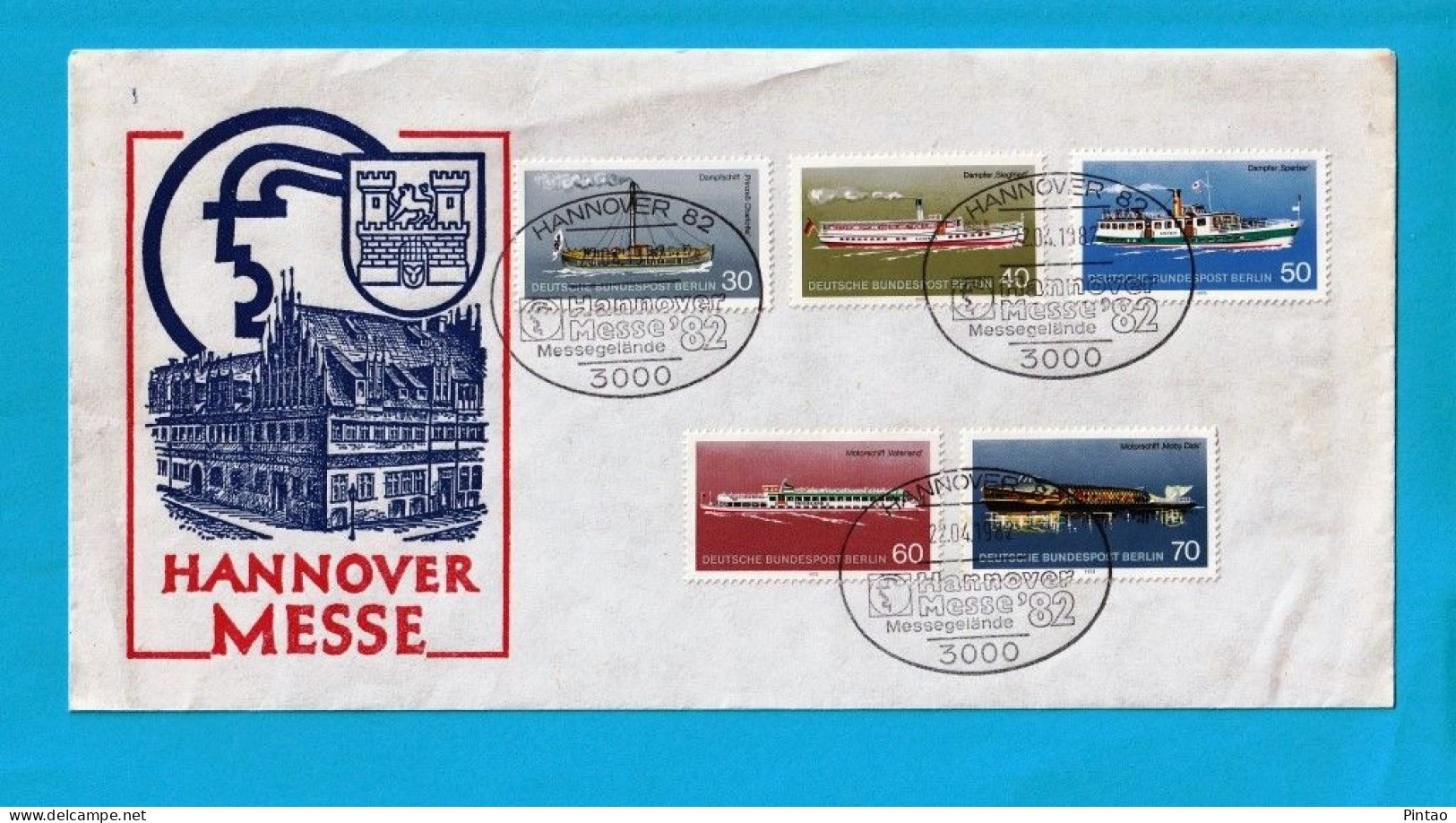 FDC1021- ALEMANHA (BERLIN)1982 (1975)- (BARCOS) - Lettres & Documents