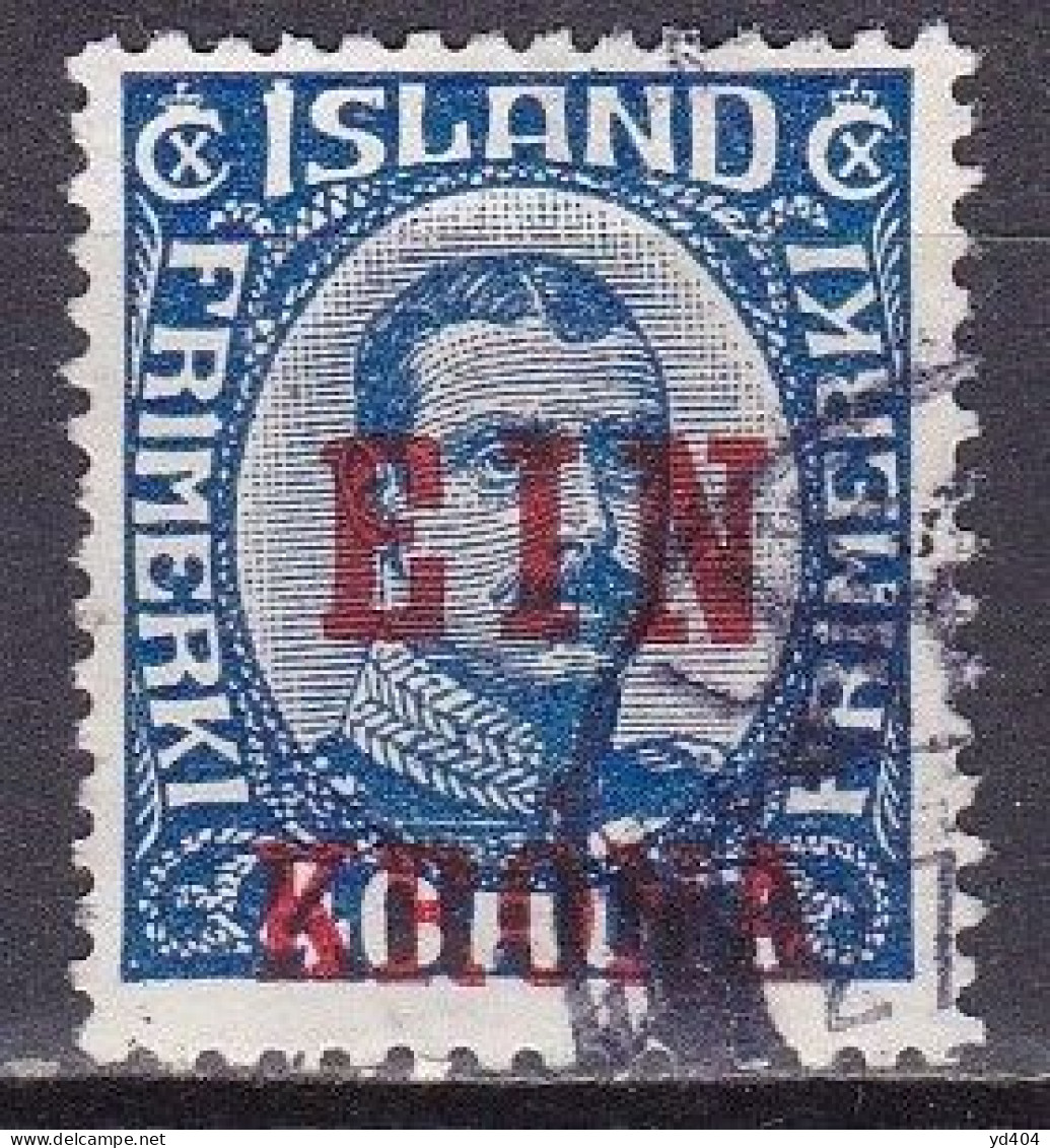 IS019A– ISLANDE – ICELAND – 1926 – KING CHRISTIAN X OVERP. – SG # 146 USED 50 € - Oblitérés