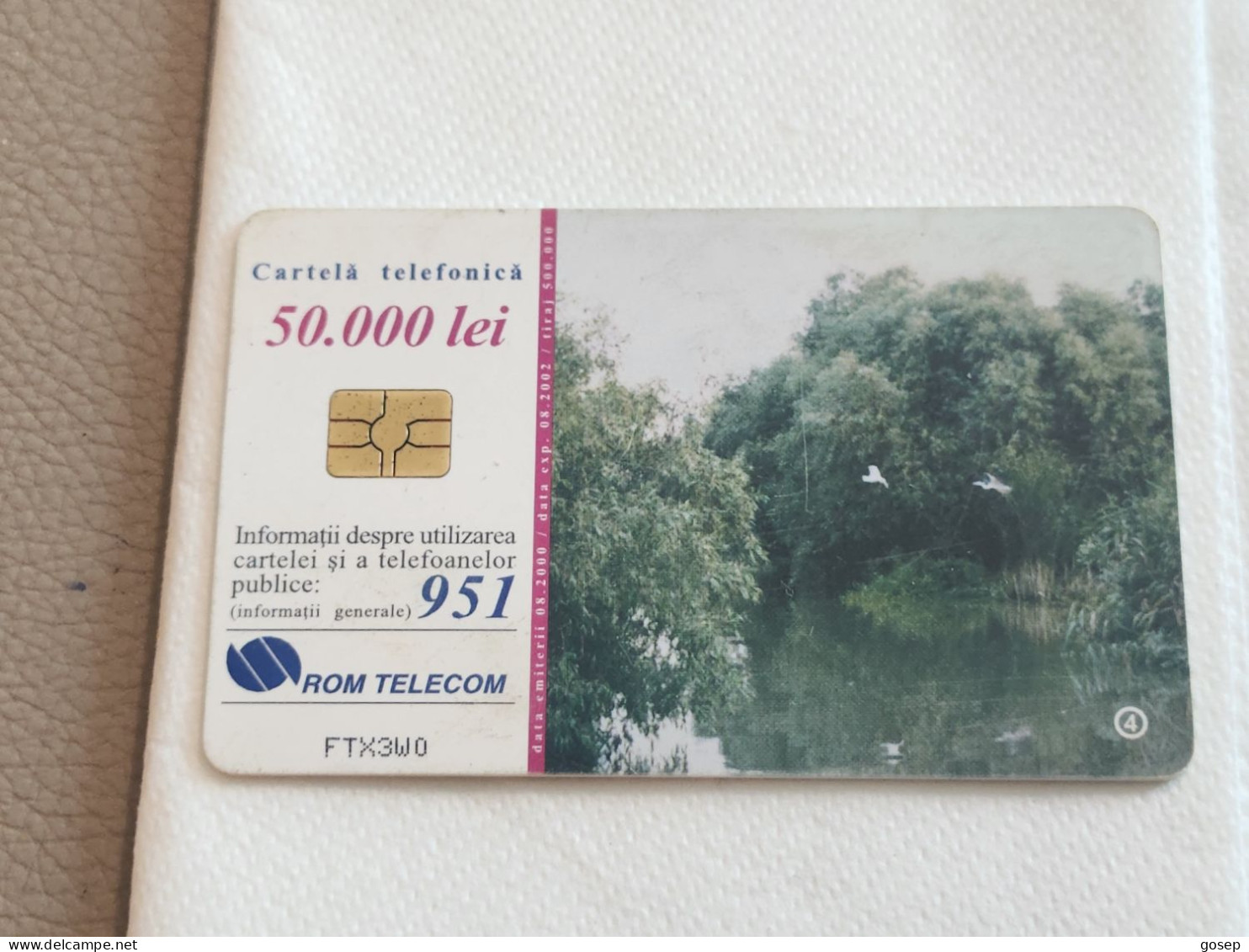 ROMANIA-(RO-ROM-0066C)-The Danube's Delta 4-(73)-(50.000 Lei)-(FTX3W0)-used Card+1card Prepiad Free - Roemenië