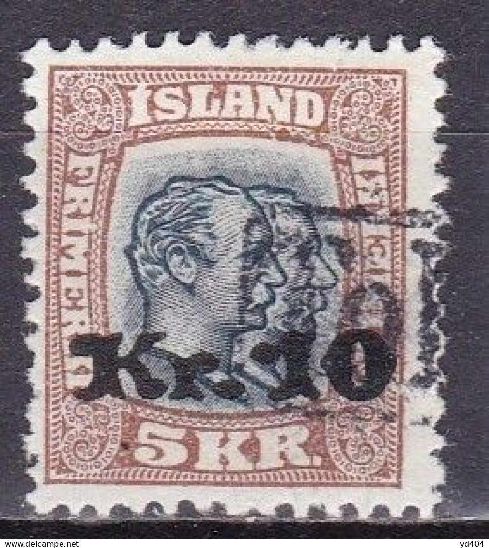 IS019C– ISLANDE – ICELAND – 1926 – KING CHRISTIAN IX / TOLLUR CANCEL – Y&T # 122 USED 30 € - Usati