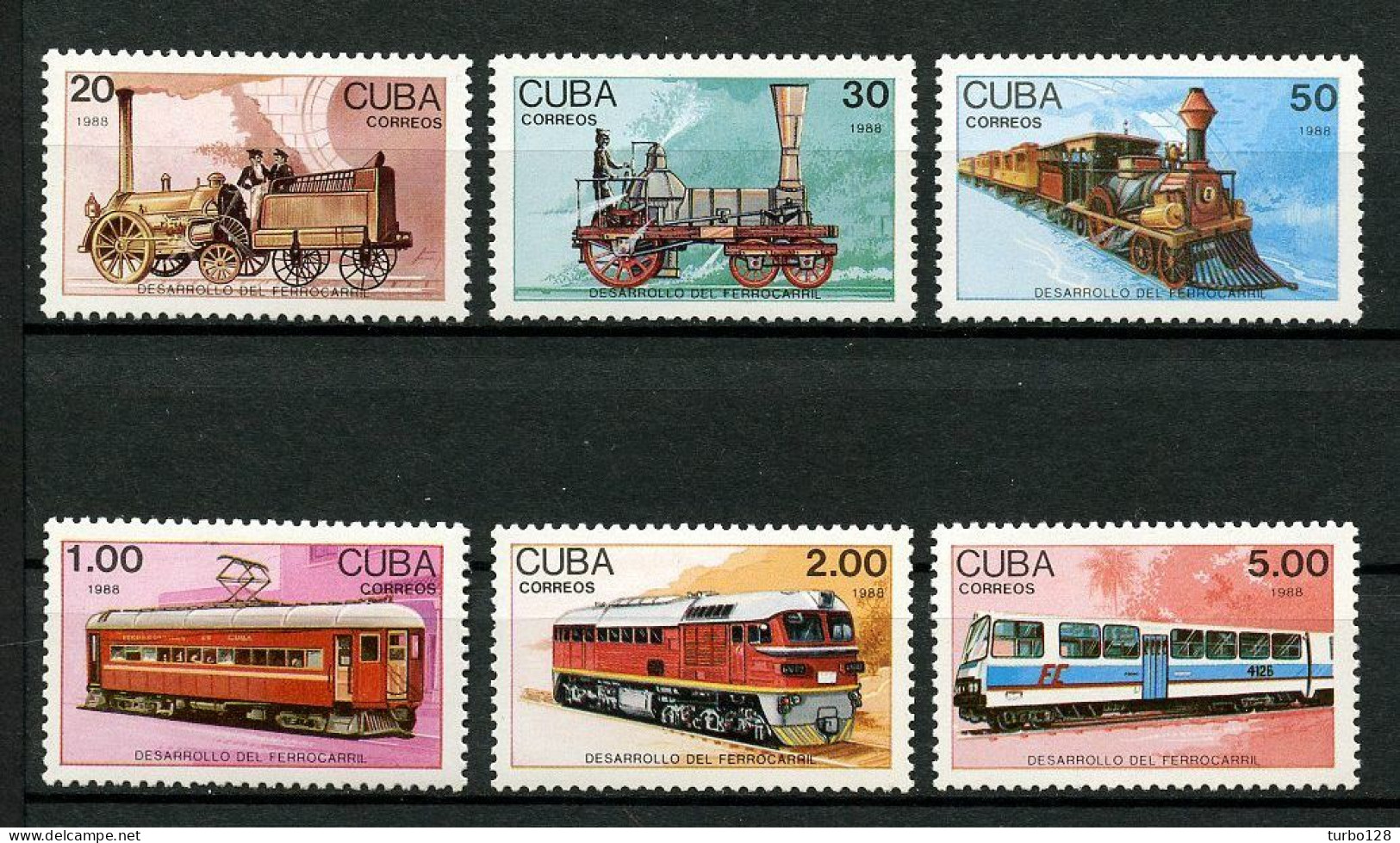 CUBA 1988 N° 2873/2878 ** Neufs MNH Superbes C 35 € Trains Anciens Et Modernes Locomotives Chemins De Fer Transports - Ongebruikt
