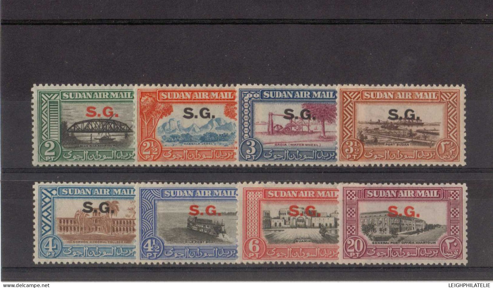 Sudan O59/66,  1950 Airmail Pictorials 2p. - 20p. (8) Complete (MNH) ** - Soedan (...-1951)