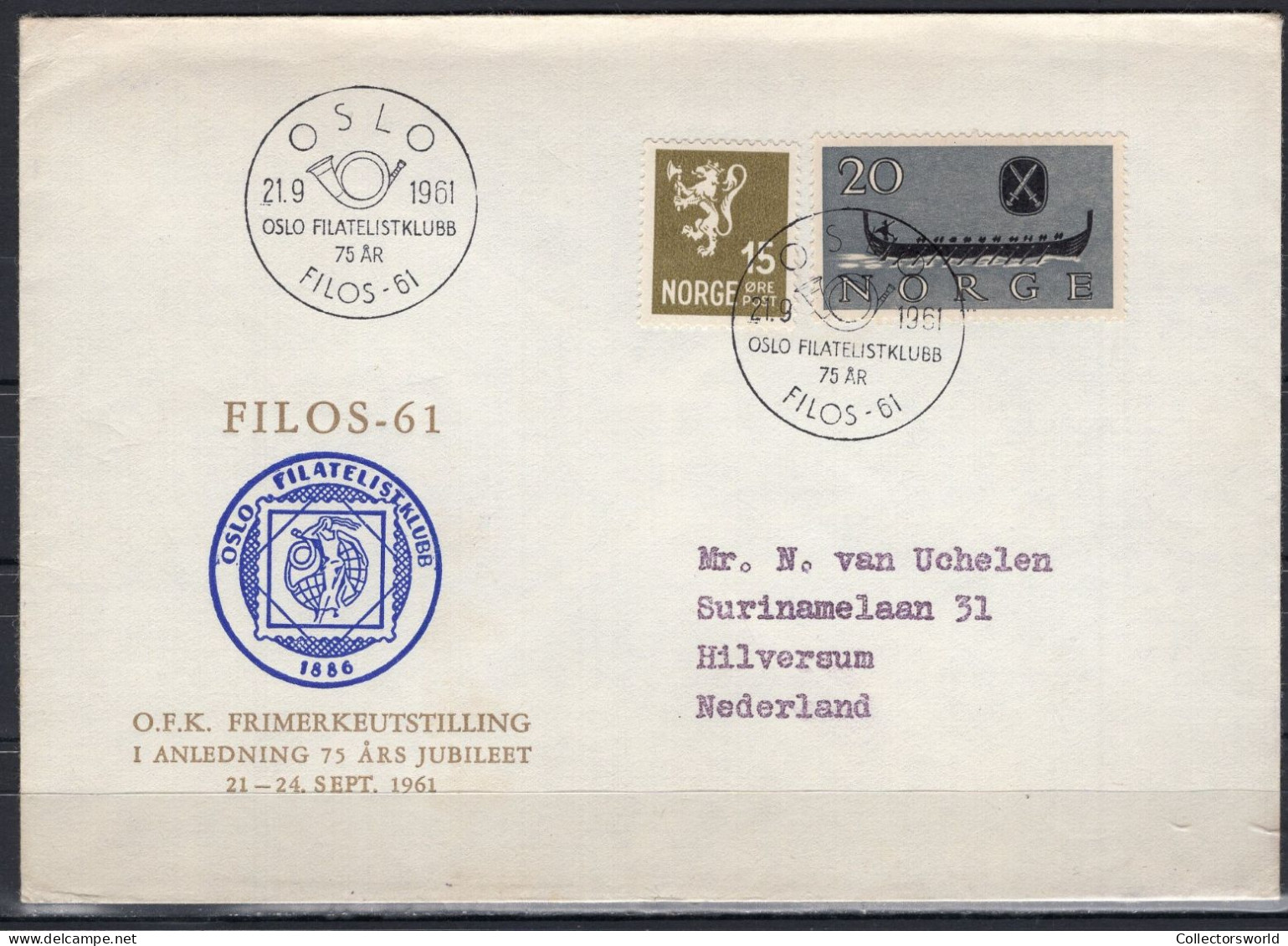 Norway 1961 FDC FILOS 61 - FDC