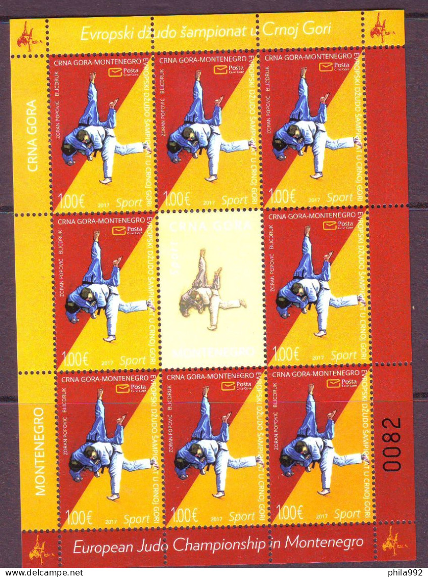 Montenegro 2017 Sport European Judo Championship In Montenegro  Mi.No.408 Mini Sheet (8+L)  MNH - Montenegro